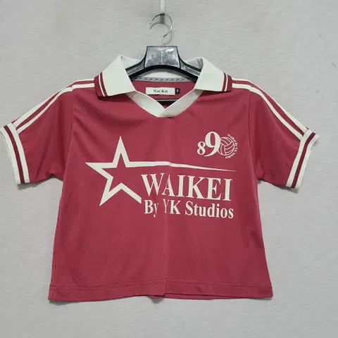 와이케이 스판 반팔 크롭 카라티 여90 ㅡ0528