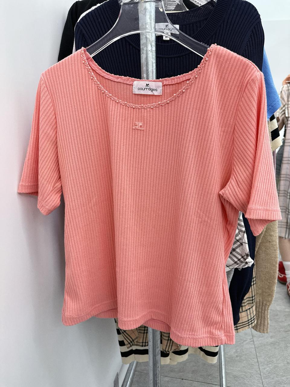 꾸레주 쿠레쥬 핑크 니트 앙상블