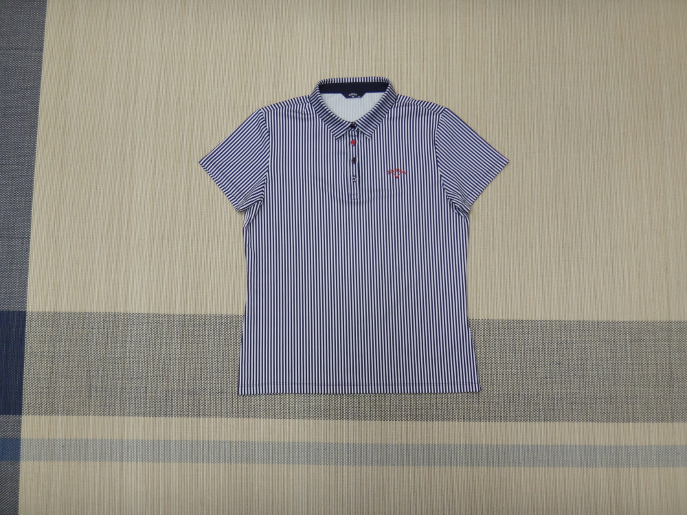 (100) 캘러웨이 스트라이프 여성 반팔 스판 티셔츠