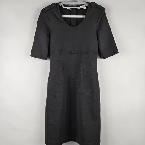 버버리 브릿 UK6 울 스판 블랙 반팔 원피스