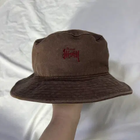 빈티지 스투시 자수 로고 버킷햇