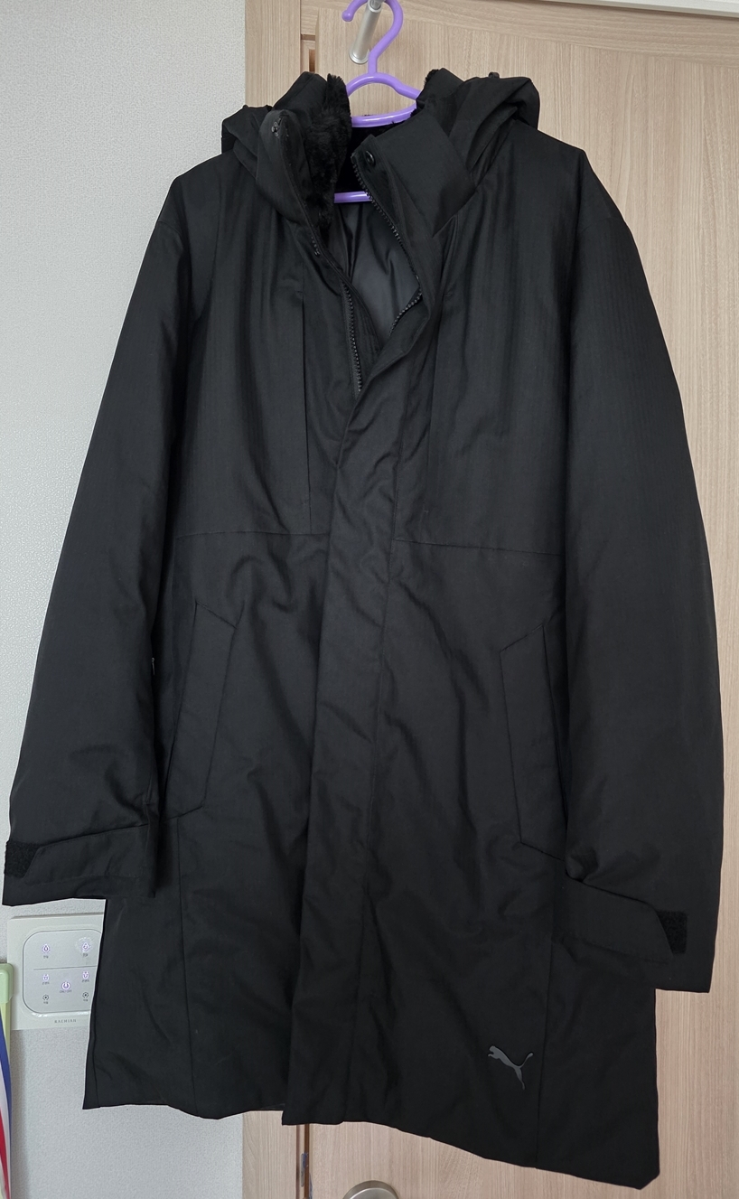 푸마 남성 트리밍 시티 롱 패딩코트