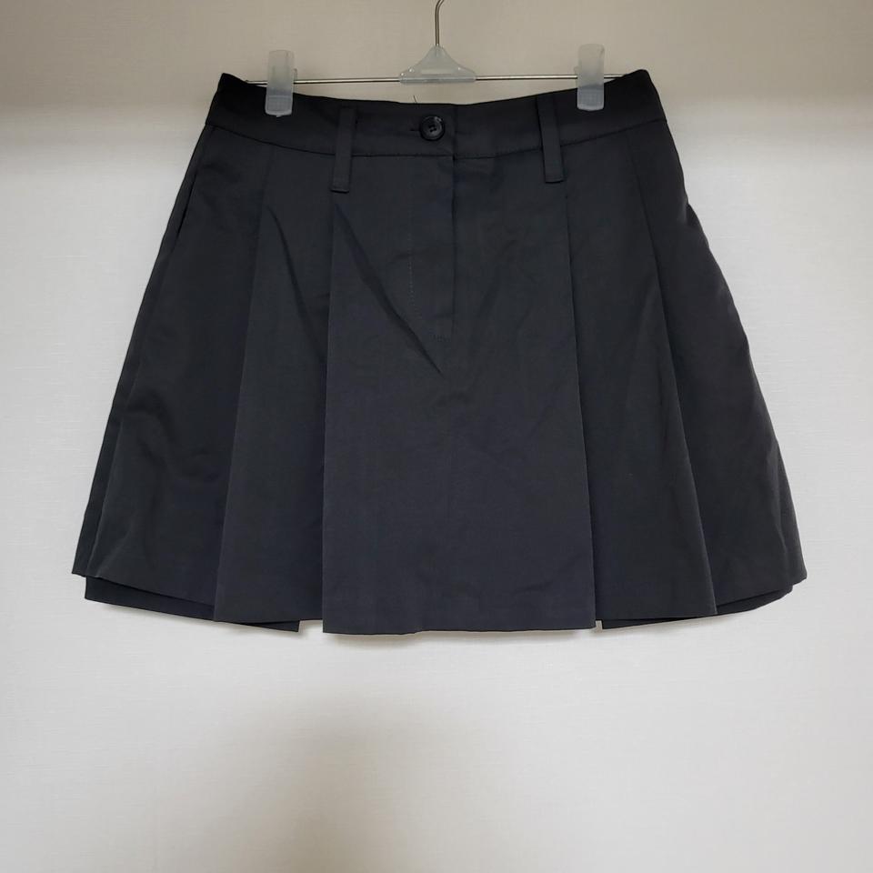 딥그레이 미니 플리츠 스커트 S