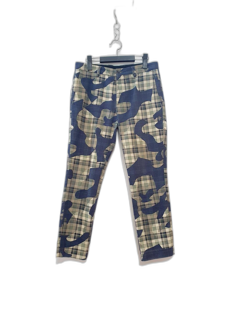 MSGM 엠에스지엠 체크 기하무늬 면바지