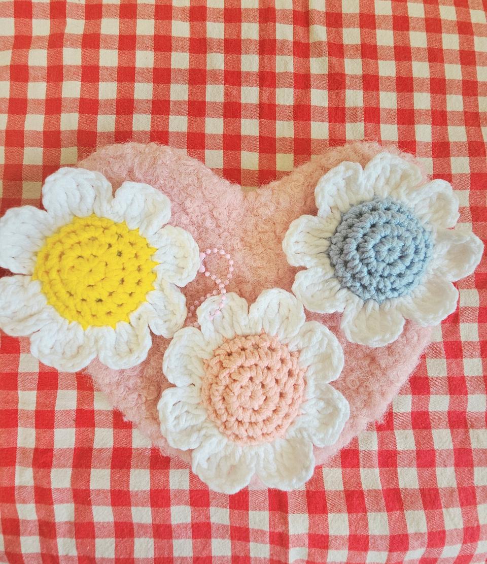 손뜨개 데이지키링