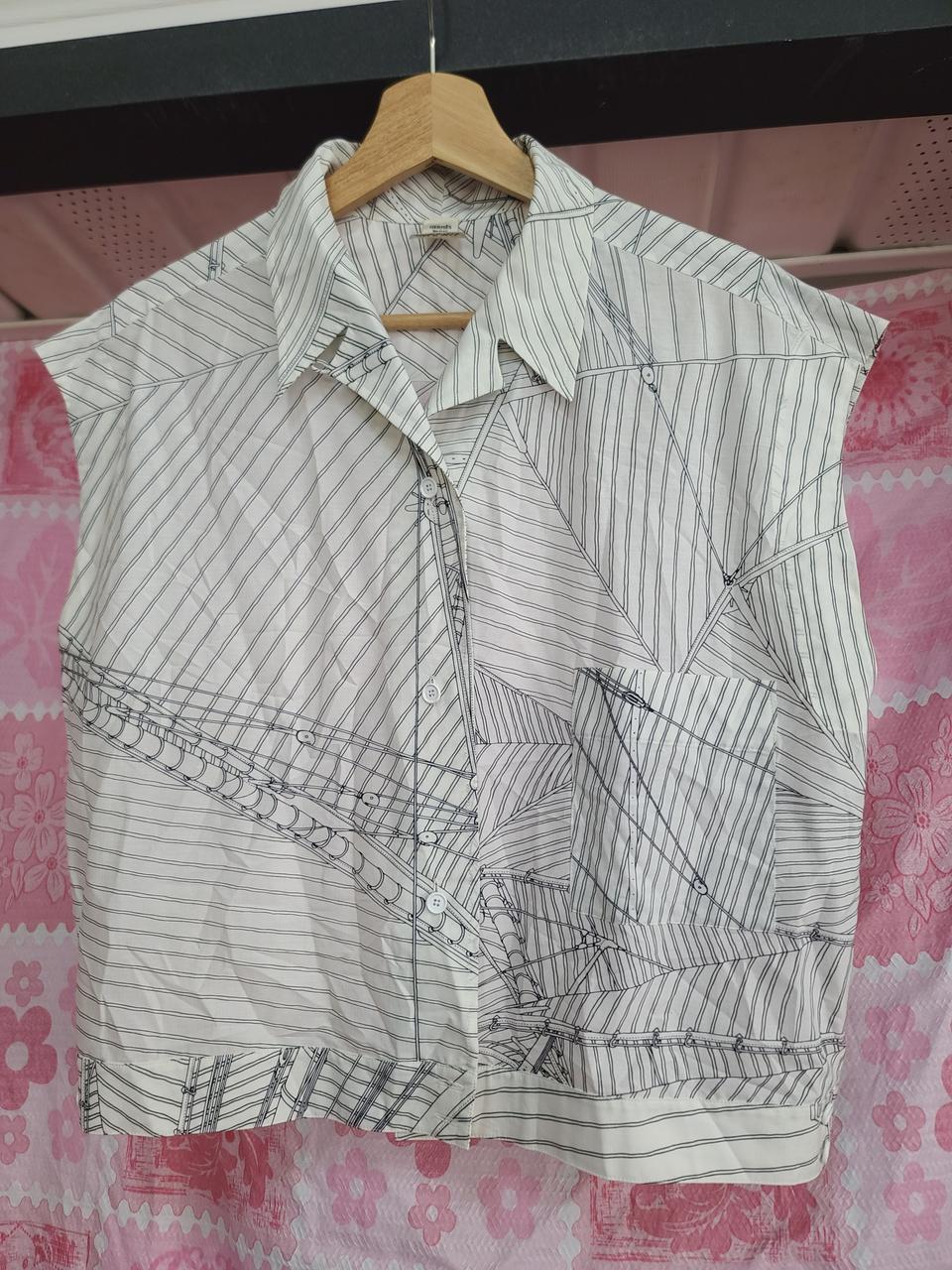 에르메스 프린트블라우스38