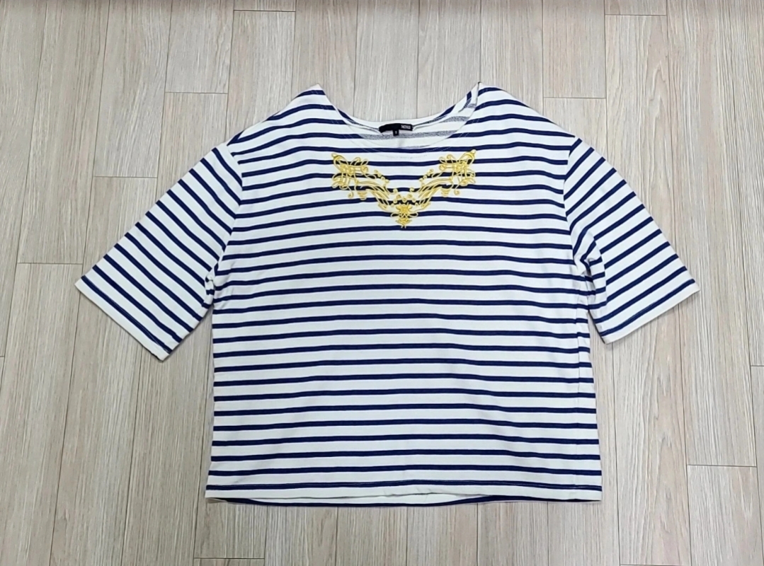 5부 소매 티셔츠 S(55-66), 미사용, 블루