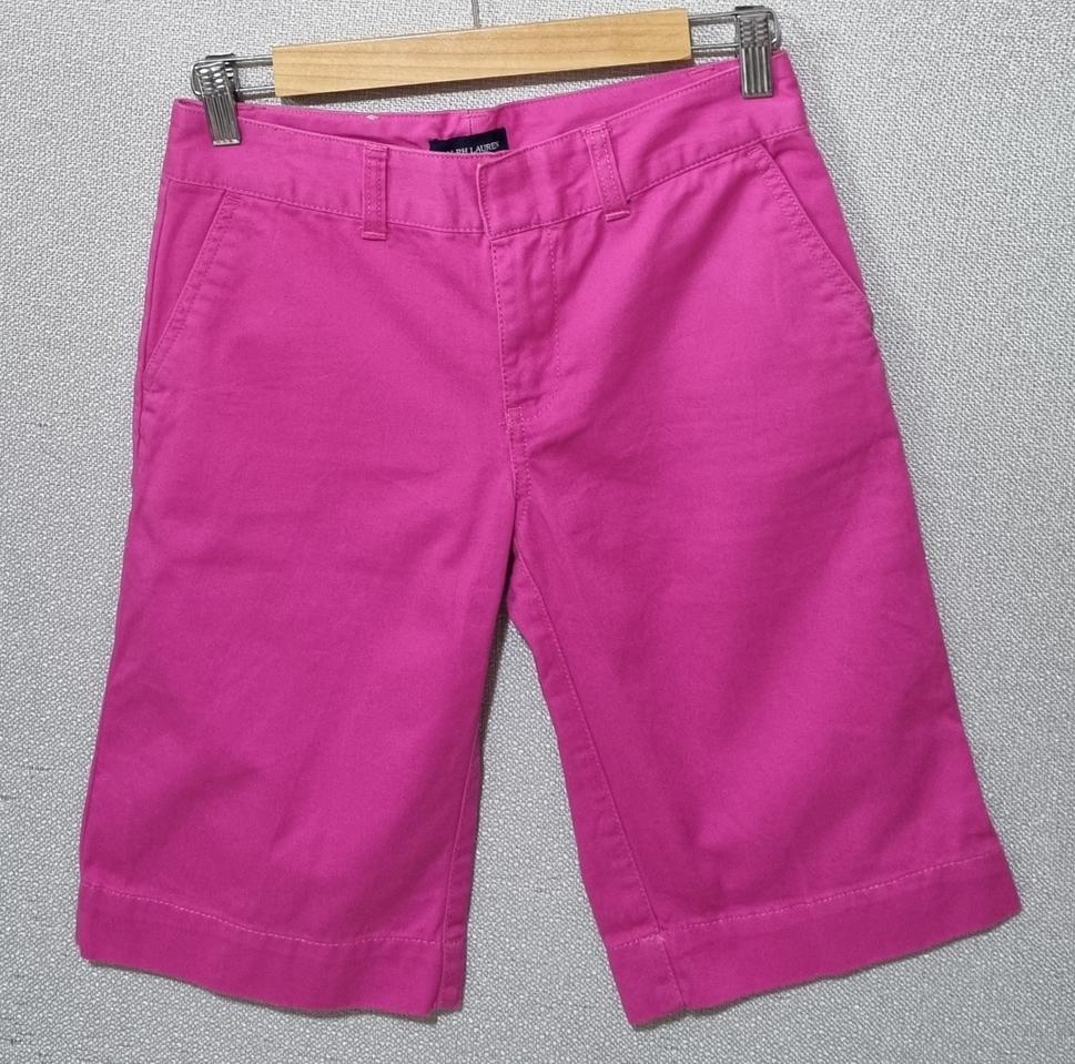 실측 25) 폴로 핑크 면 반바지 