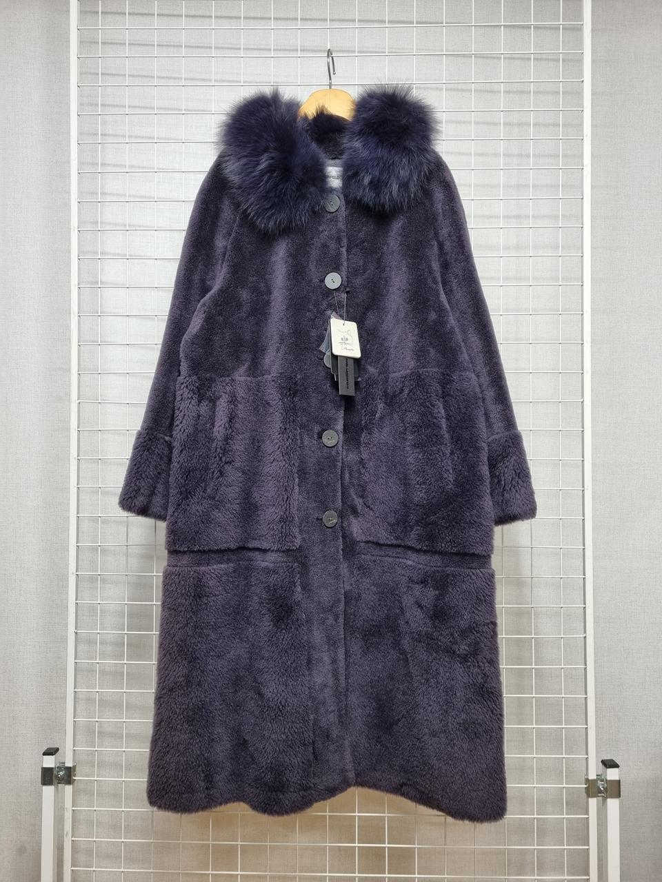 (새상품) 칼라거펠트 폭스퍼 양모코트