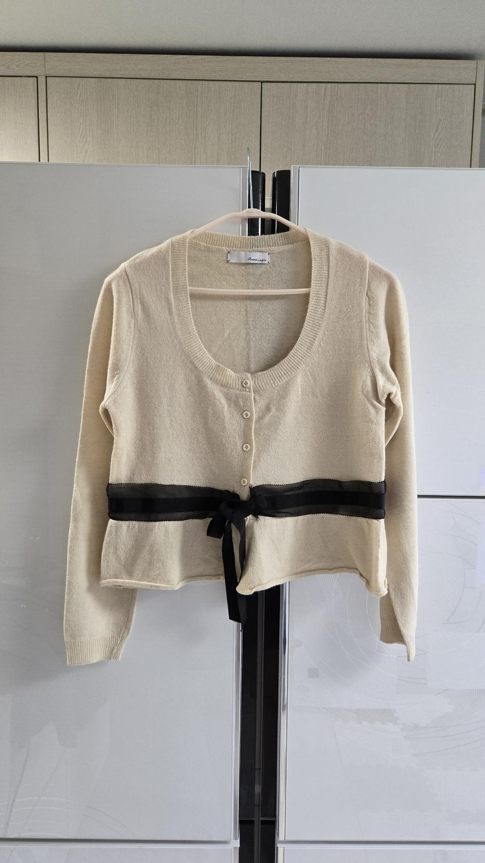 국산 여성 니트 가디건 숏 55 S 베이지색