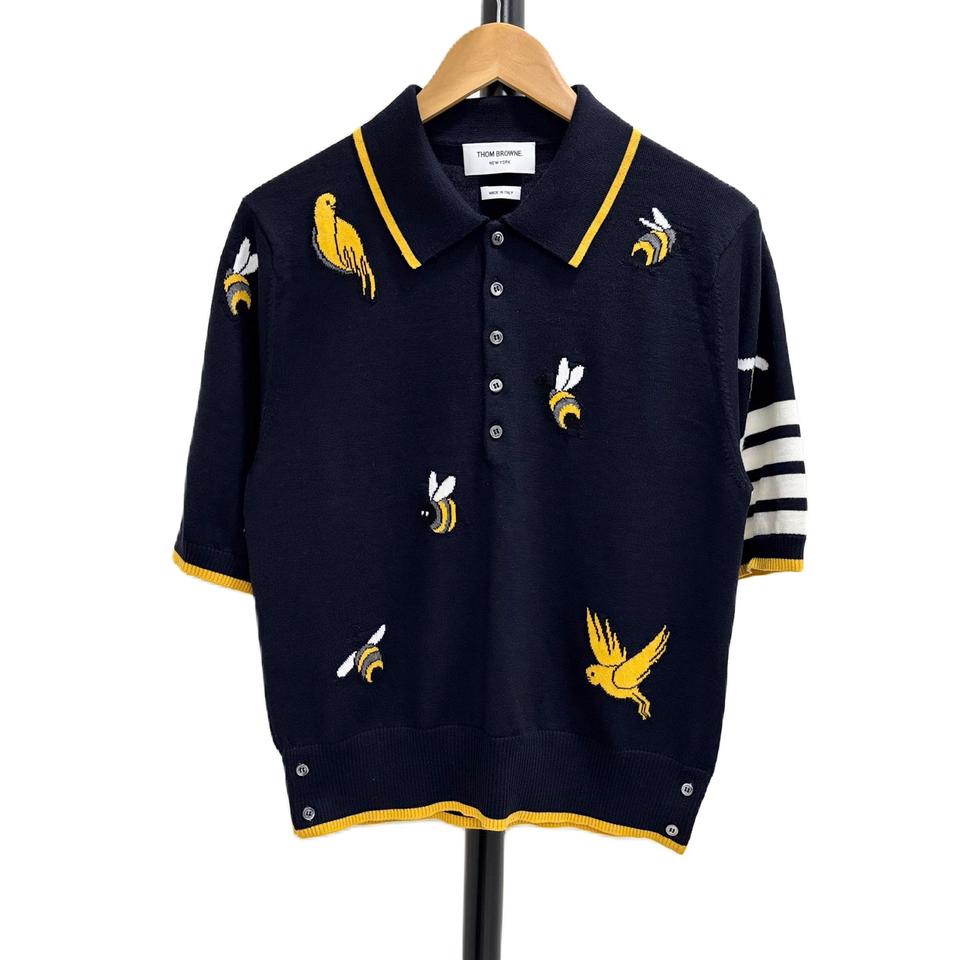 [2]톰브라운 사선완장 버드앤비 니트 카라티