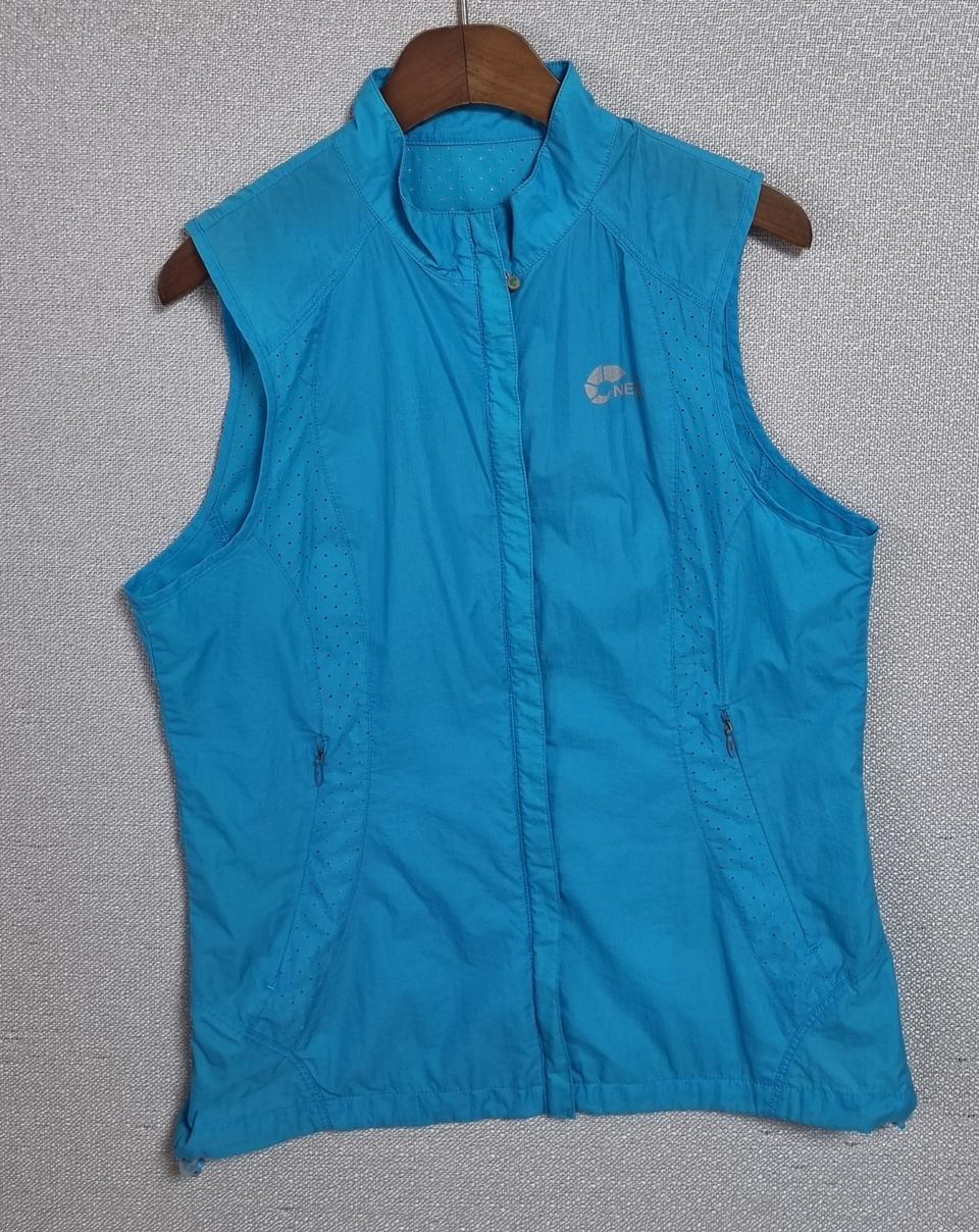 S (55) 네파 하늘색 바람막이 조끼 집업 