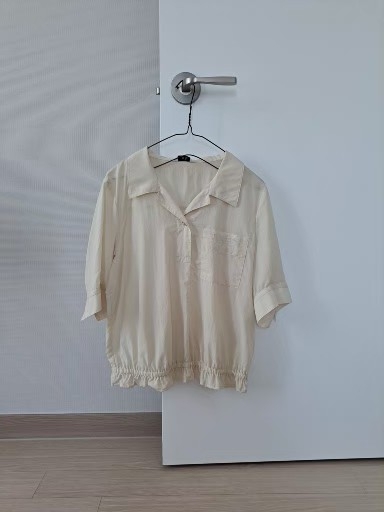 오픈카라 밑단밴딩셔츠