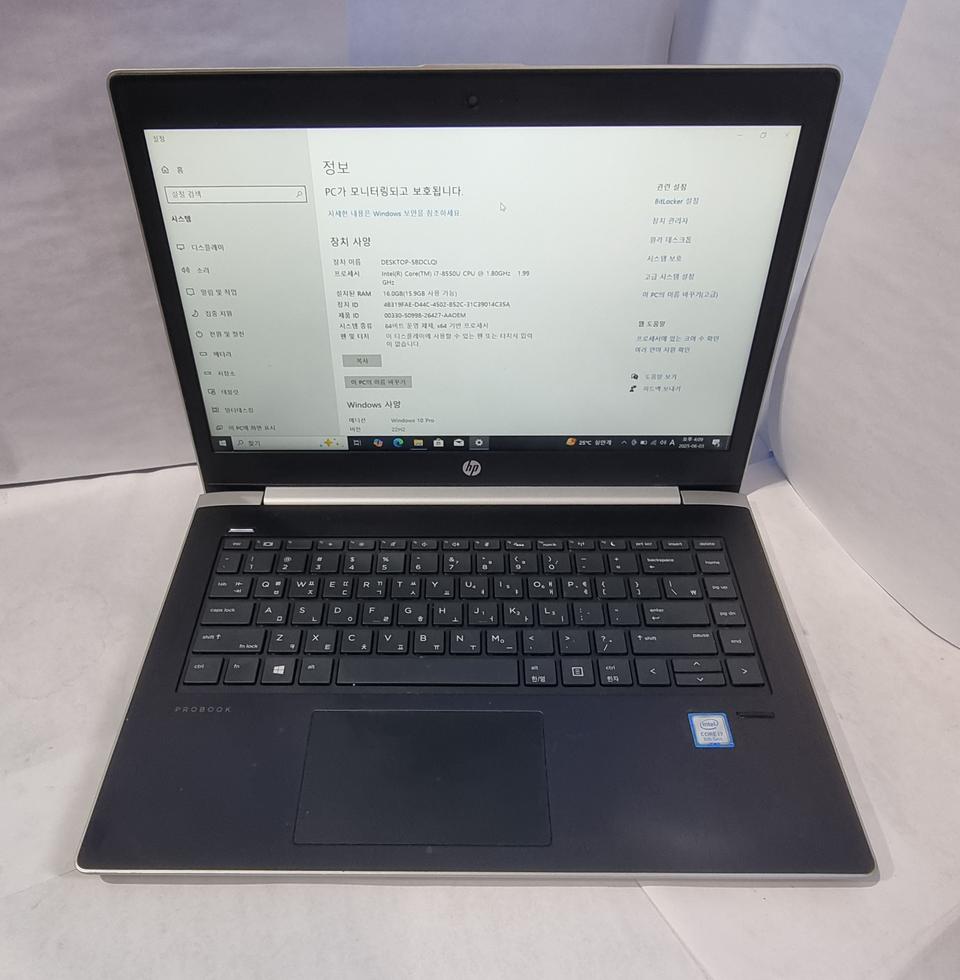 HP 노트북 i7 8550U 16G SSD 256G+ HDD 1000g