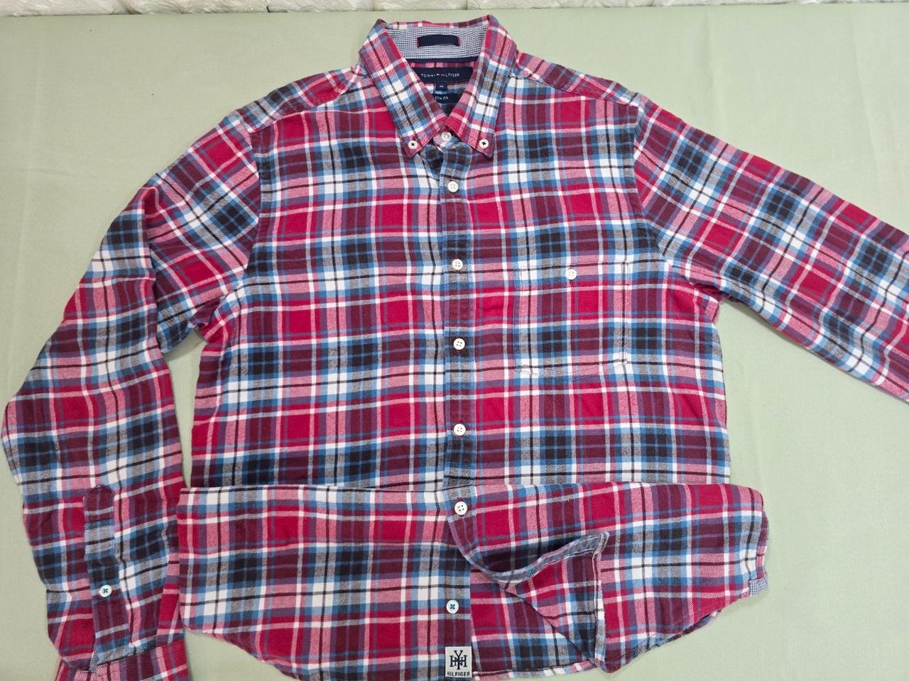타미힐피거 남성 체크셔츠M