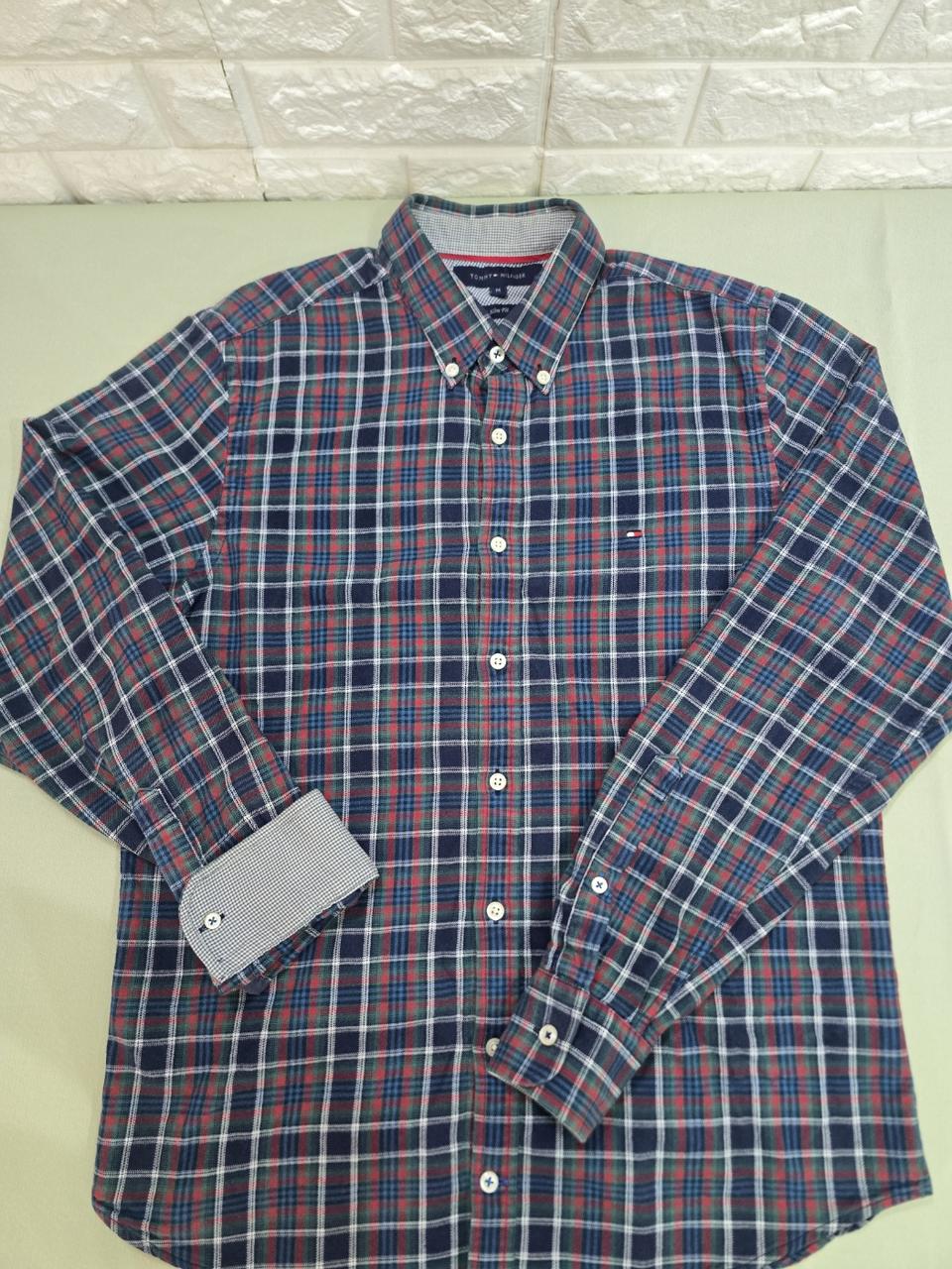 타미힐피거 남성 체크셔츠M