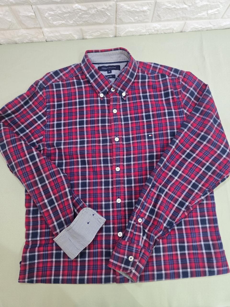 타미힐피거 남성 체크셔츠M