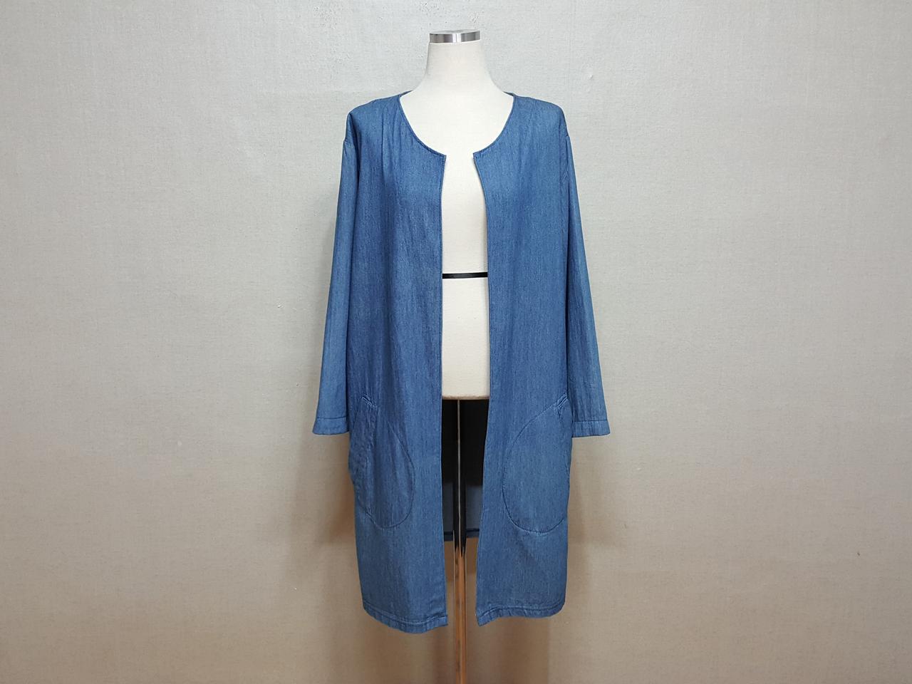 히든에잇 아주 얇은 오버핏 오픈 여성 데님 자켓 프리(66-77)상태우수