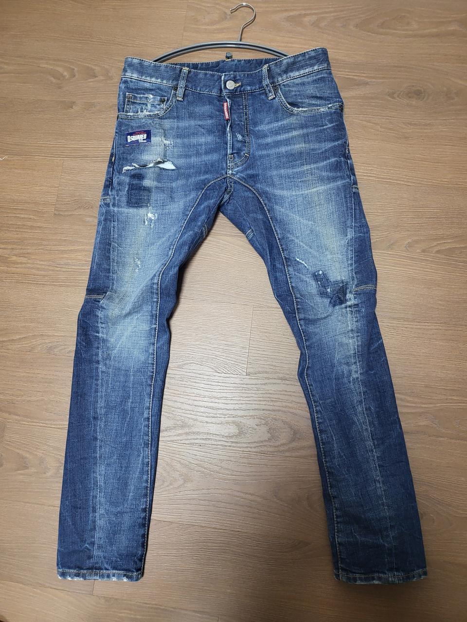 디스퀘어드 블루탭 슬림바이커 46