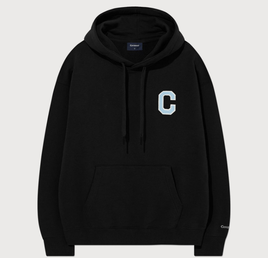 *새상품*커버낫 후드티 새상품 라지 L사이즈 블랙 c로고