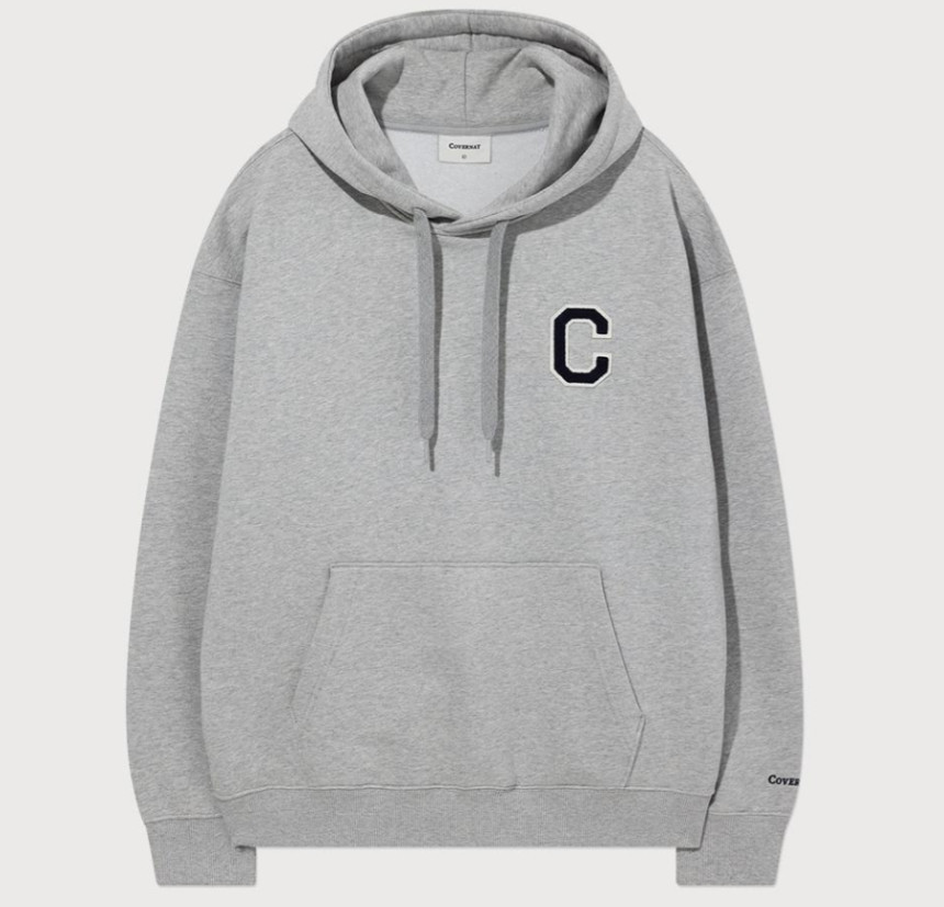*새상품*커버낫 후드티 새상품 라지 L사이즈 멜란지 그레이 c로고