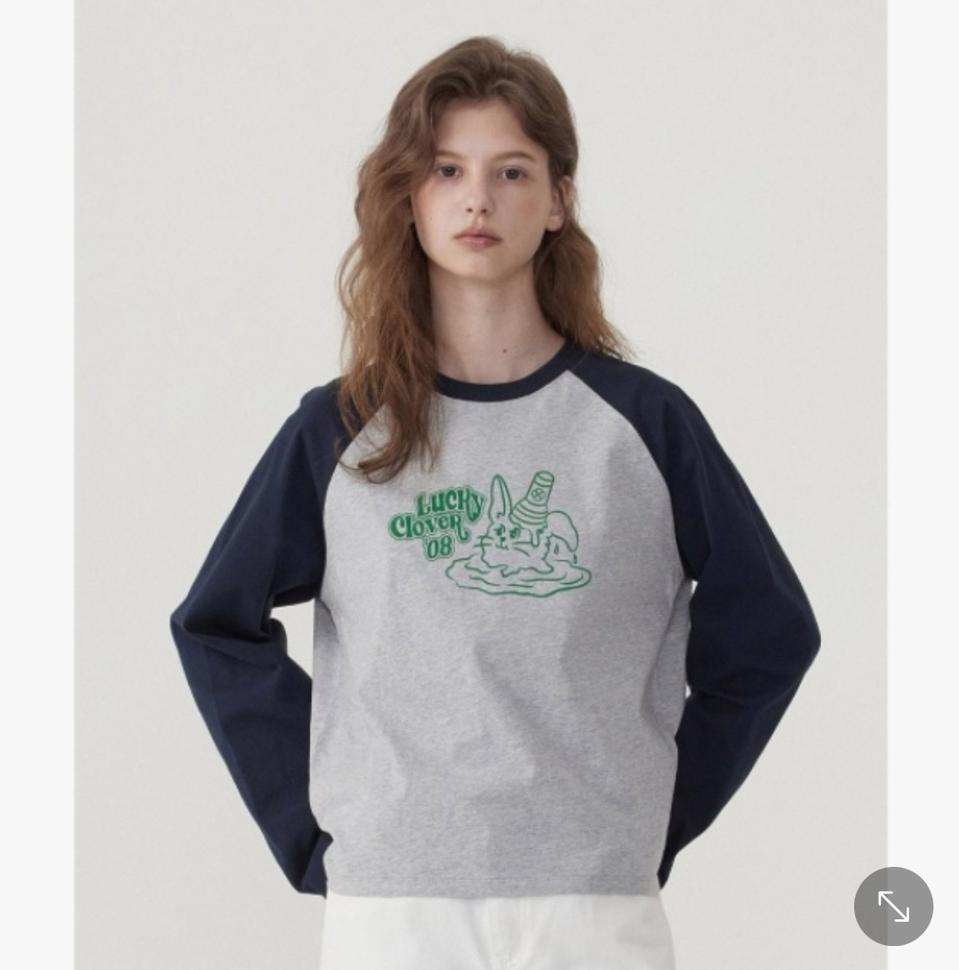 *새상품*커버낫 우먼 레글런 오버핏 롱슬리브 티셔츠 네이비 s사이즈