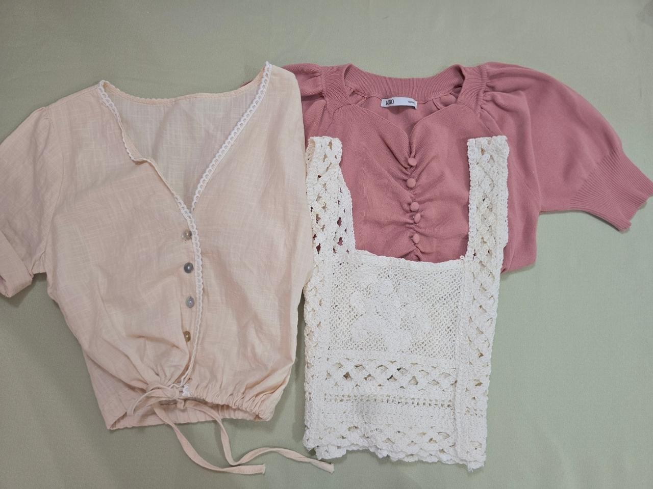 반팔 크롭3종 일괄 팝니다