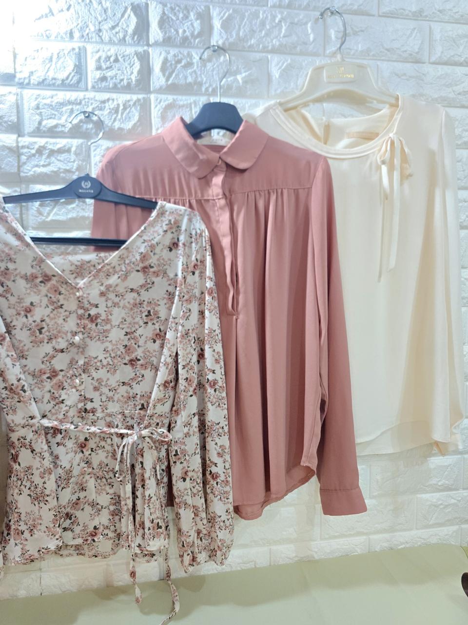 긴팔 쉬폰 블라우스 3종세트