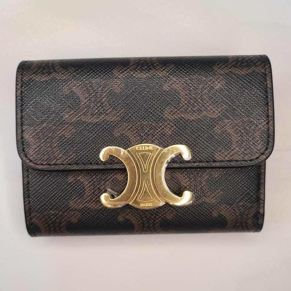 셀린느 트리옹프 캔버스 코인 컴팩트 지갑