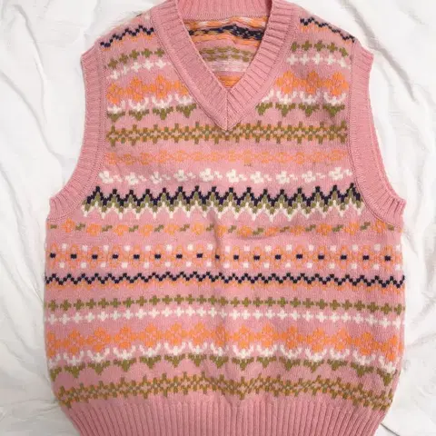 예쁜 분홍 니트 베스트