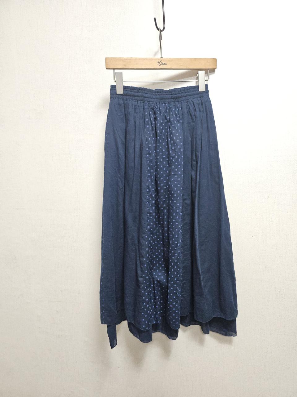 일본수입 Navy 100%아사면 롱 스커트M