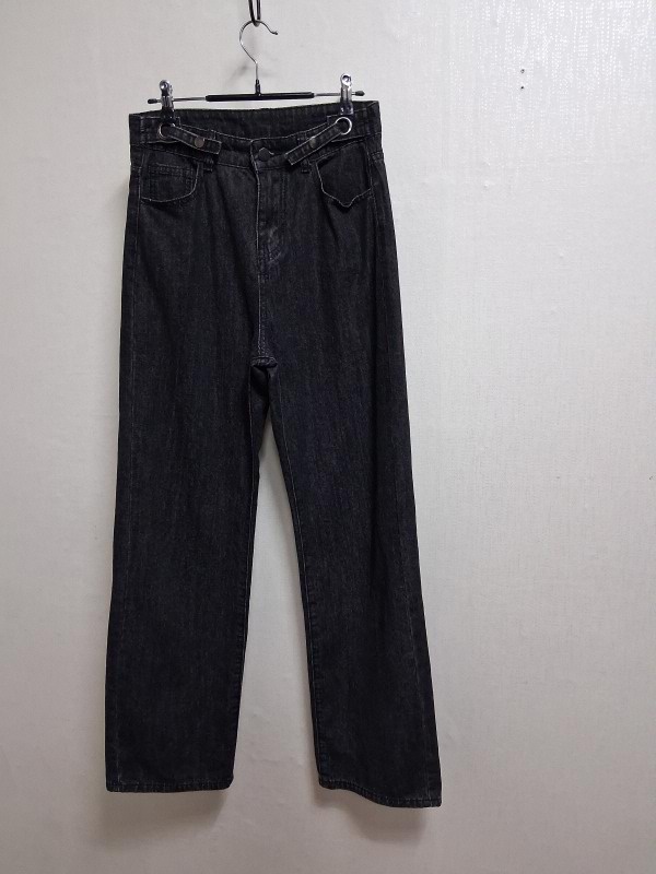 일본빈티지 워싱블랙 슬림와이드진팬츠 여성 27적당 춘하