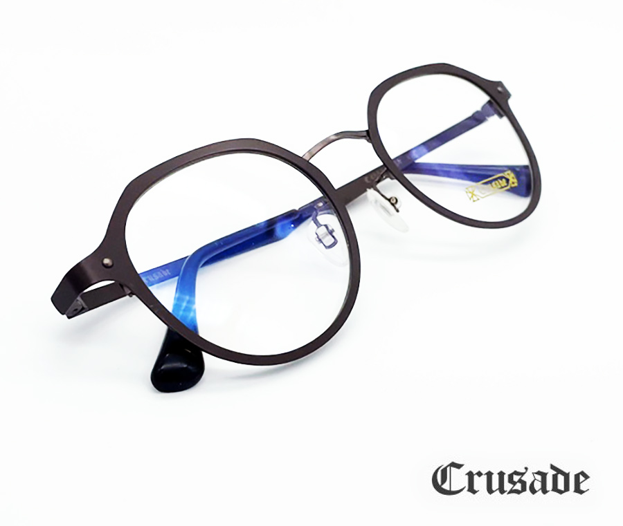 크루세이드 다크브라운 메탈 남자 여자 안경테 C4869 새제품