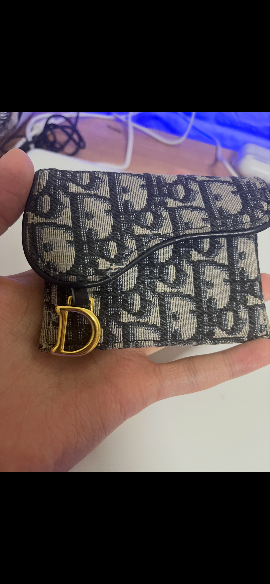 디올 새들 카드지갑 1단