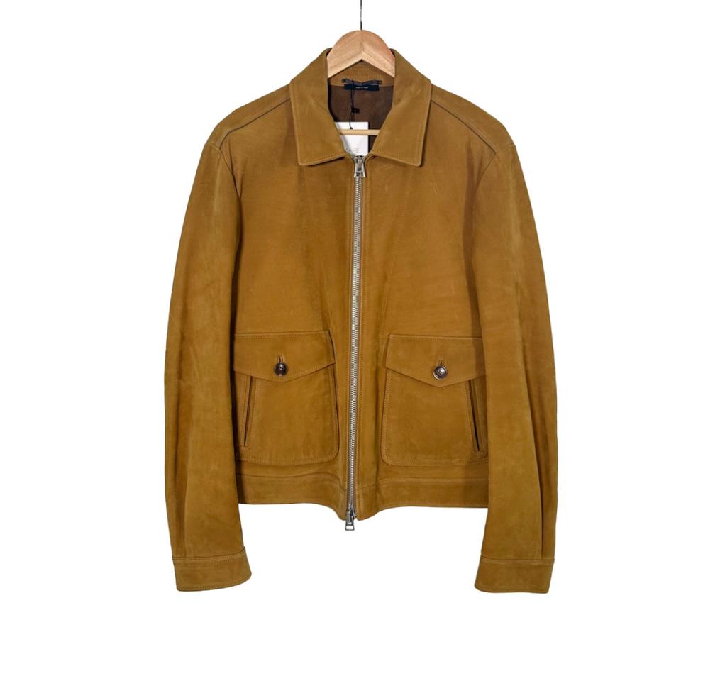 [50] 톰포드 남성 버팔로 레더 스웨이드 트러커 워크 가죽 자켓 카멜