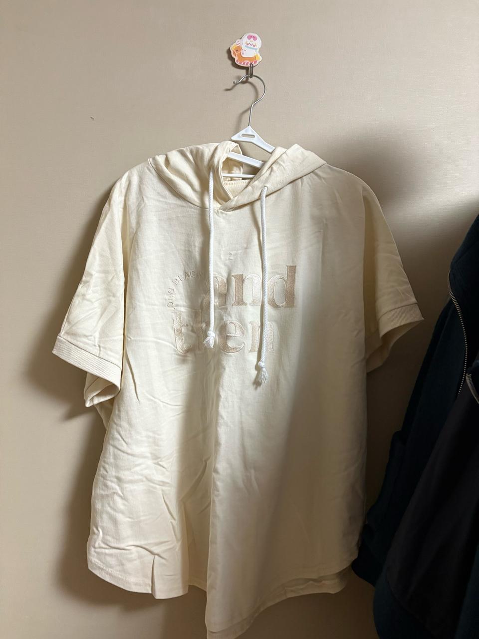 반팔 자수 후드티 새상품