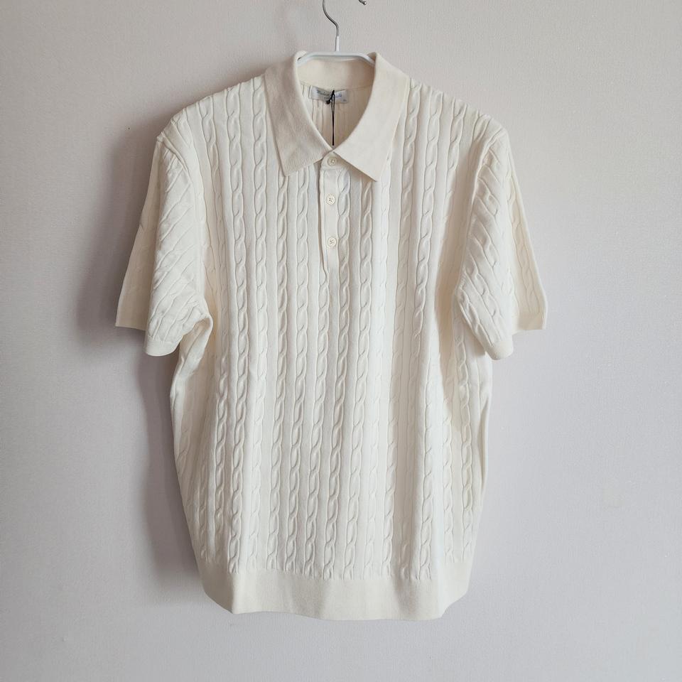 새상품. 남성 니트 반팔티셔츠(110.아이보리)