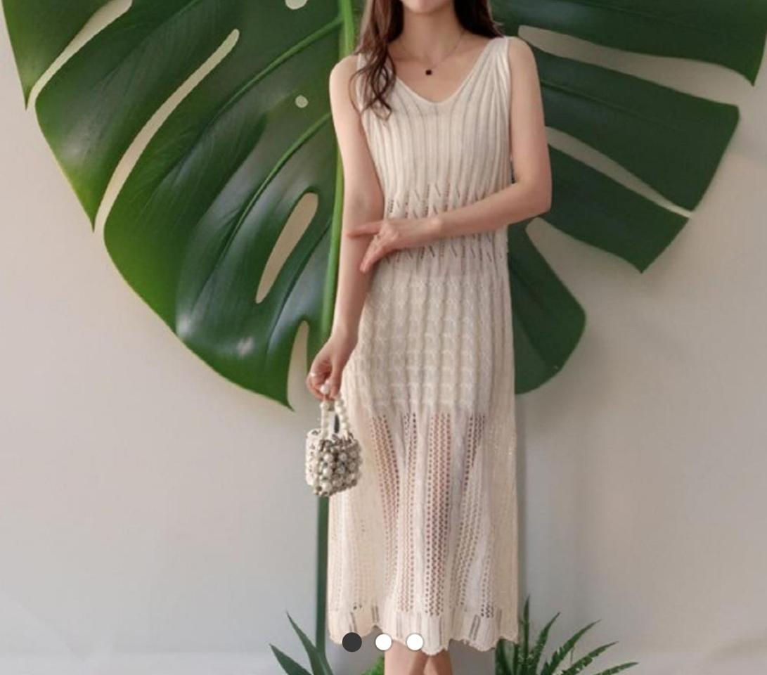 여름롱원피스 휴양지 레이어드 시스루 니트원피스 비키니커버업