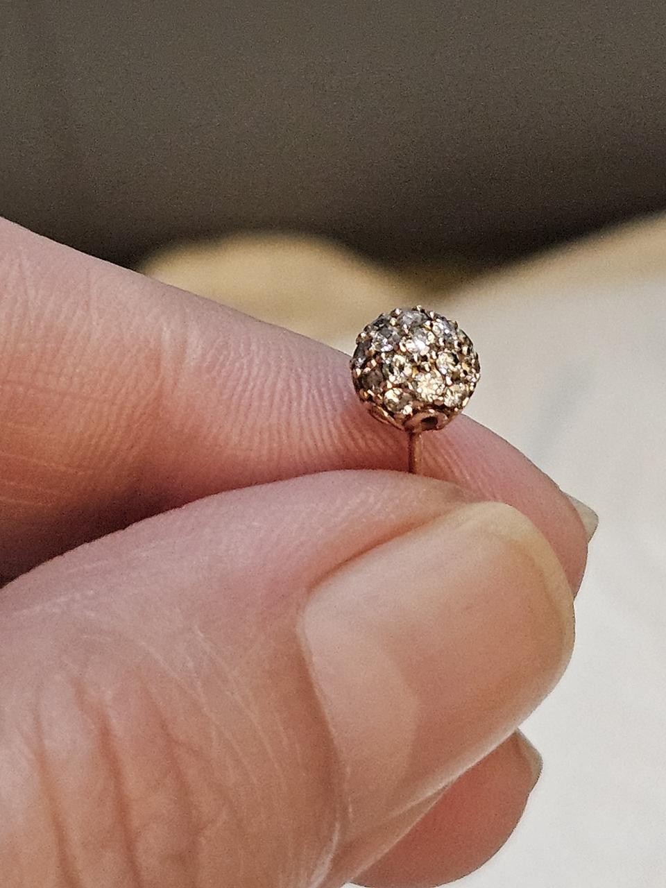 14k 화이트다이아 볼 피어싱