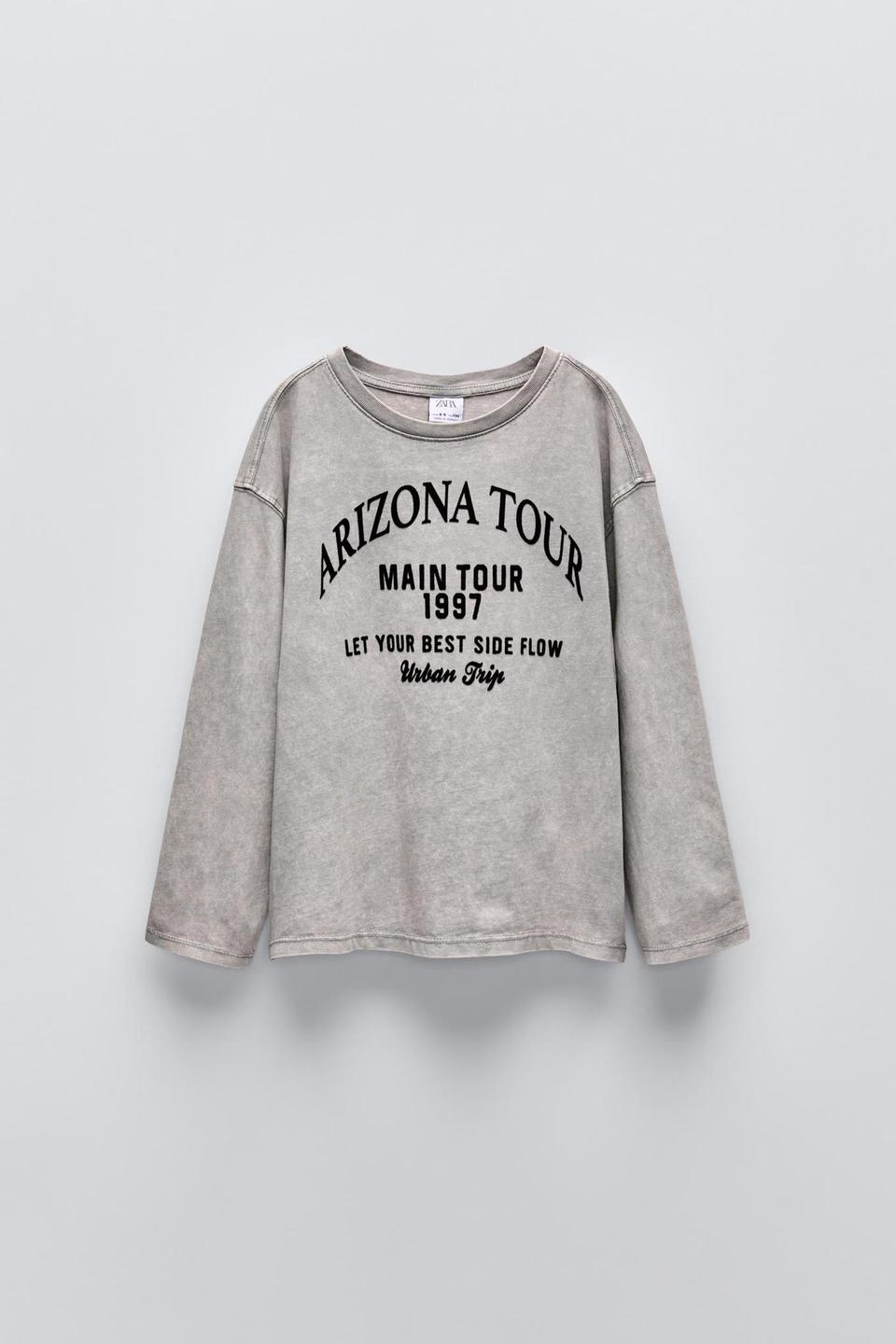 자라키즈 플록 텍스트 티셔츠 9-10y 새상품