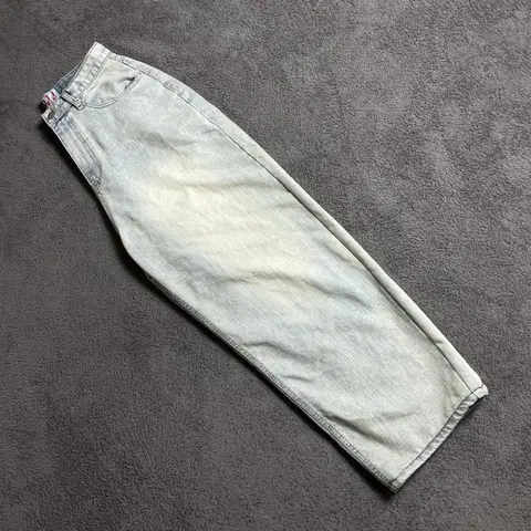 빈티지 연청 데님 워싱 와이드팬츠