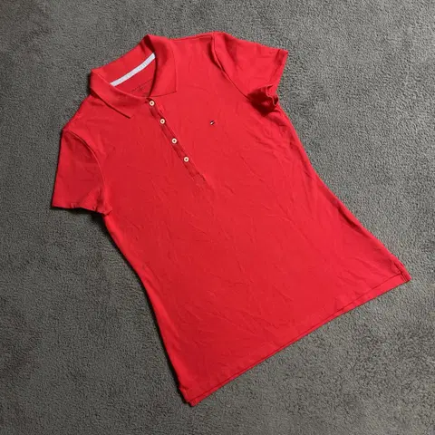 타미힐피거 레드 클래식핏 카라티