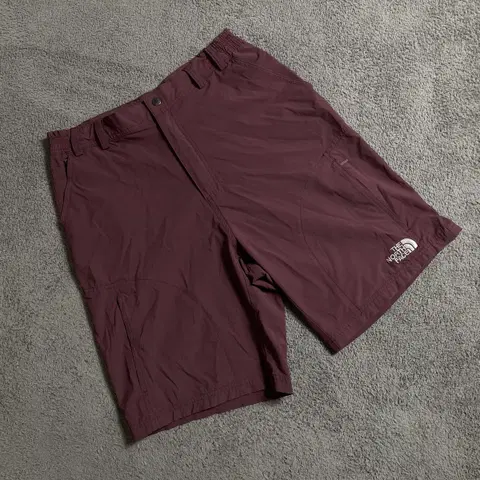 노스페이스 버건디 하프팬츠