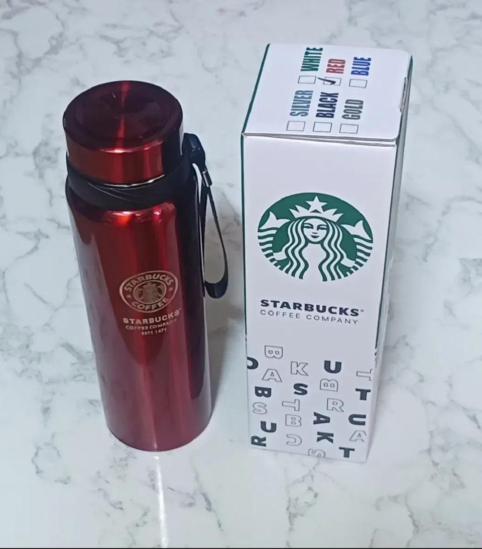 스타벅스 거름망 대용량 텀블러보온/냉병 800ml (새상품)레드