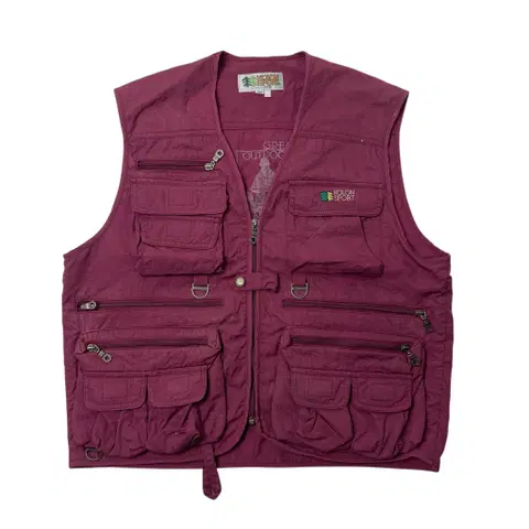 [택포] 90s 코오롱 빈티지 피싱 베스트 조끼 100 버건디