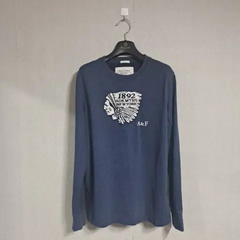 아베크롬비 네이비 인디언 자수 긴팔티셔츠
