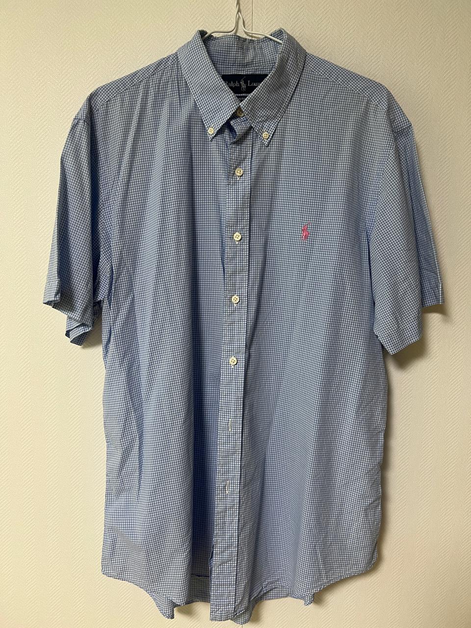 폴로 랄프로렌 깅엄체크 반팔셔츠 L