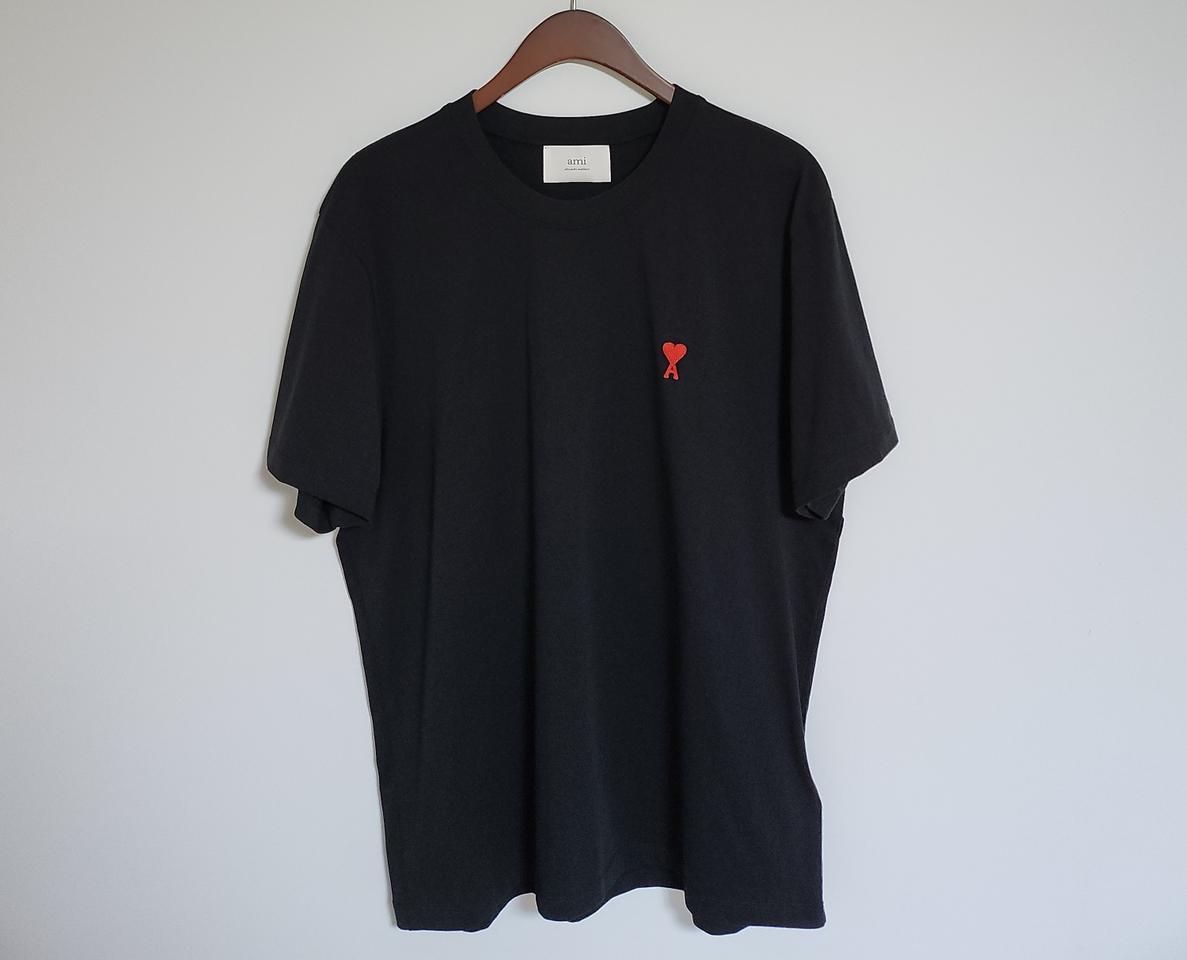 XL 아미 블랙 스몰 하트 자수 남성 반팔티 BFUTS001 724