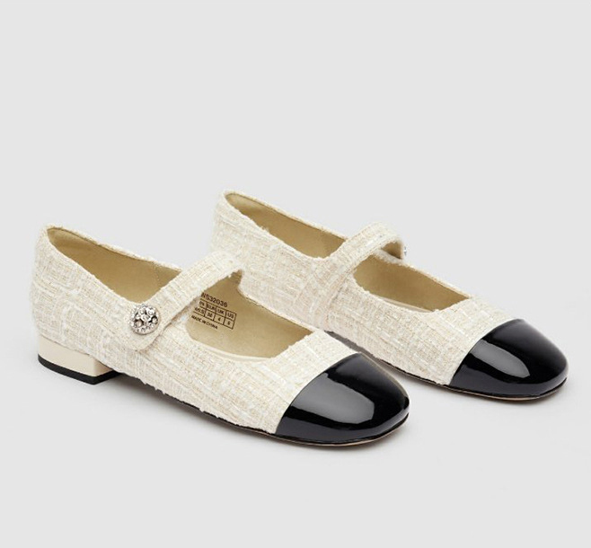 [새상품] 비즈 장식 트위드 메리제인 구두 플랫 단화