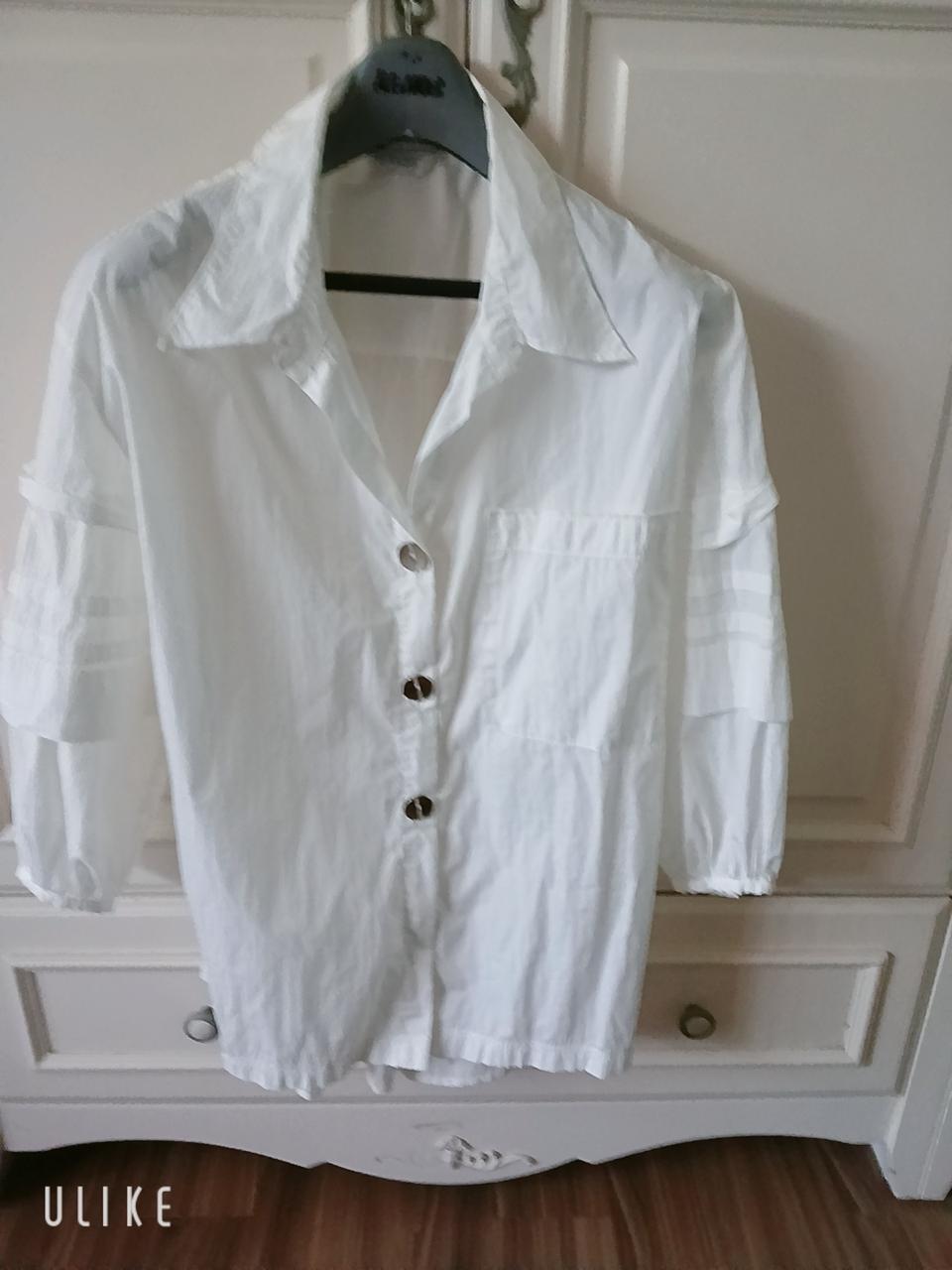 한섬 타임  소매 셔링 블라우스